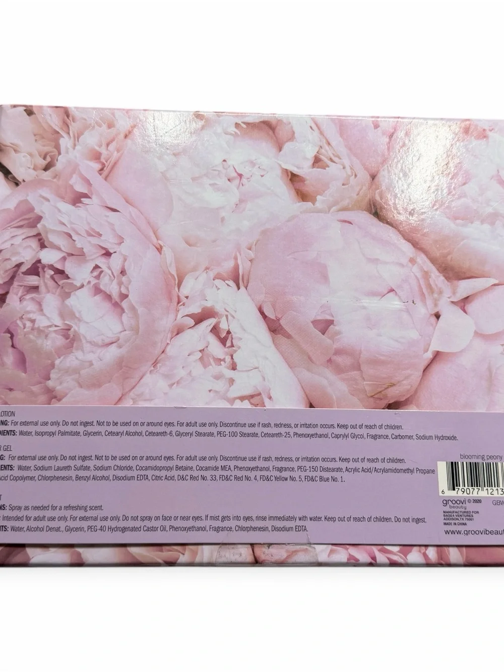Groovi Beauty Blooming Peony 3-Pc Body Mist Lotion Shower Gel Gift Set NIB